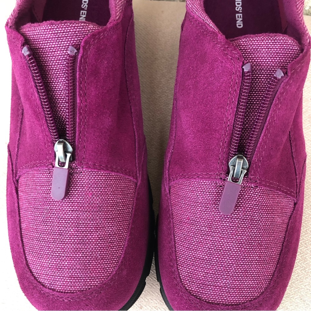 Lands’ End Women's All Weather Insulated Purple Suede Leather Zip Moc Shoes 11 - Picture 9 of 14